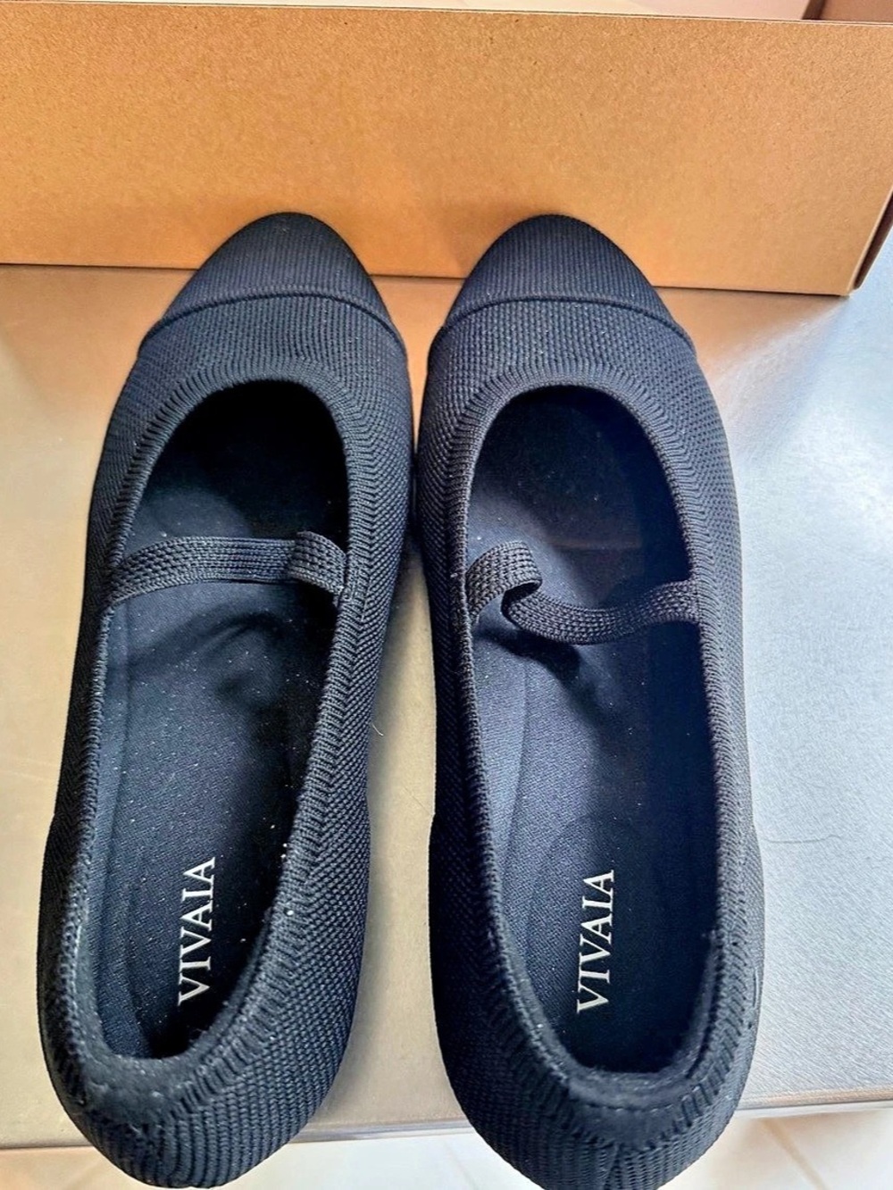 New in box VIVAIA Margot Mary Jane Flats Black